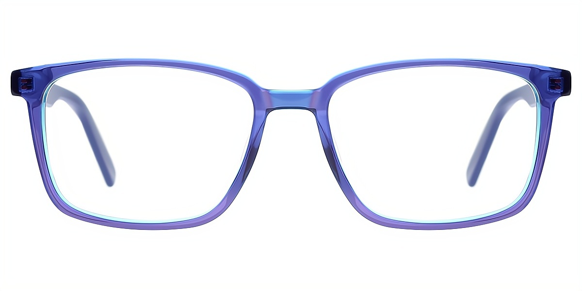 Blue Rectangle Classic Acetate Eyeglasses