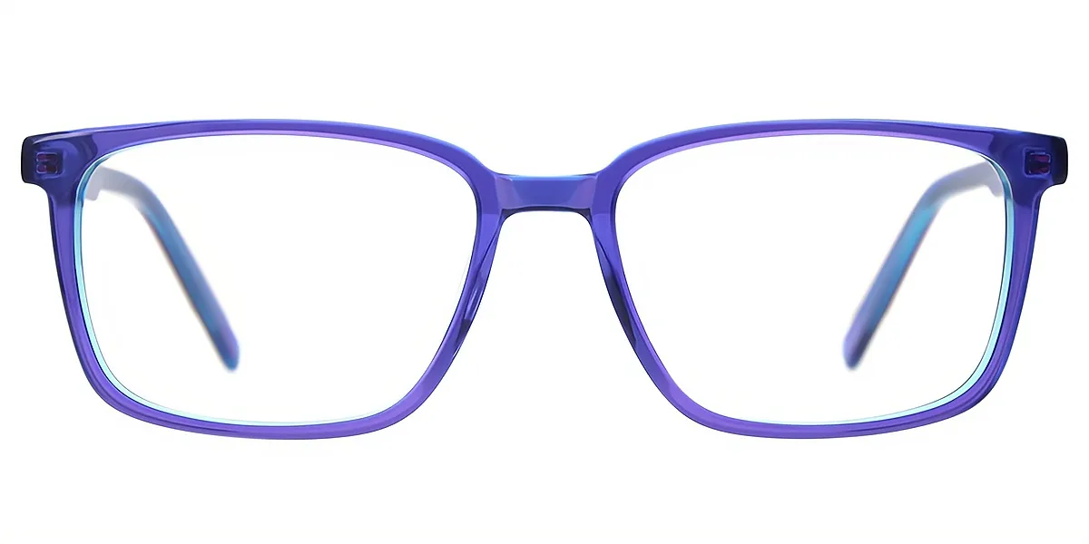 Blue Rectangle Classic Acetate Eyeglasses