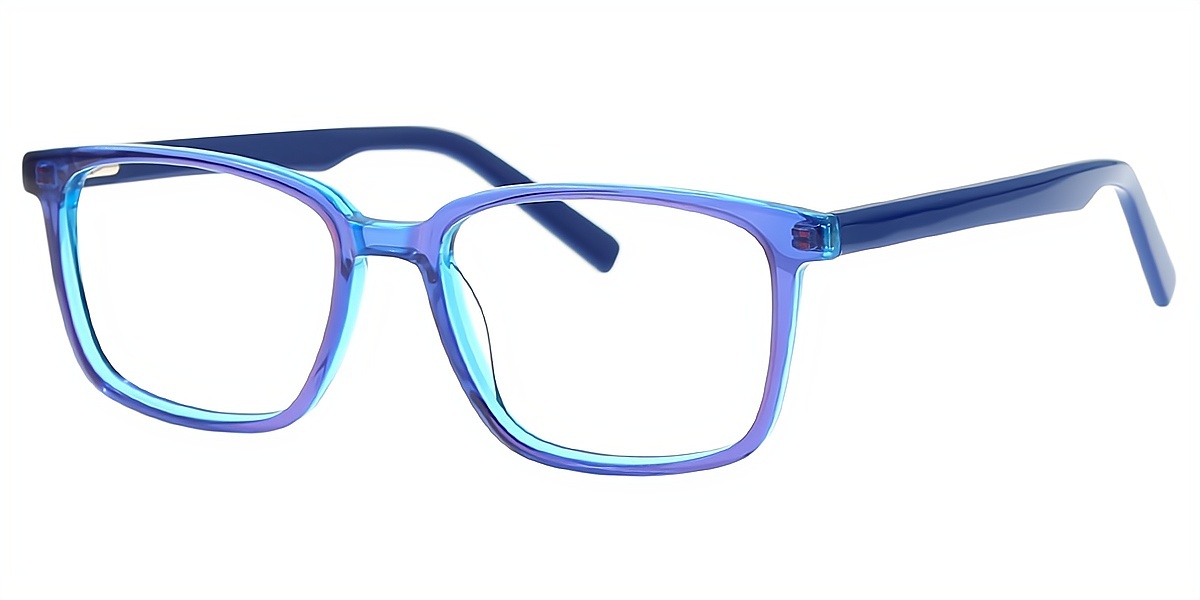 Blue Rectangle Classic Acetate Eyeglasses