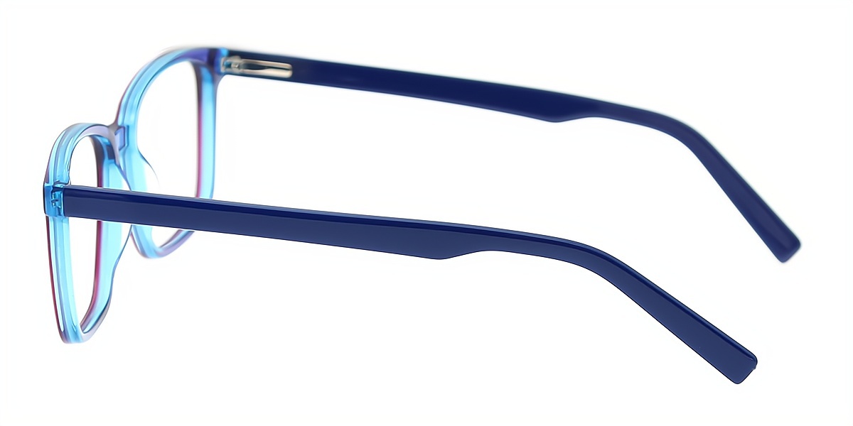 Blue Rectangle Classic Acetate Eyeglasses