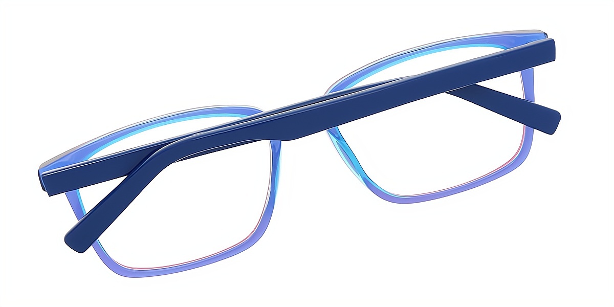 Blue Rectangle Classic Acetate Eyeglasses