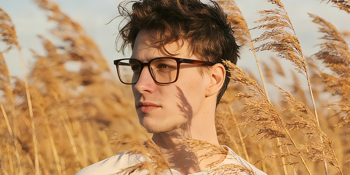 Brown Rectangle Classic Acetate Eyeglasses