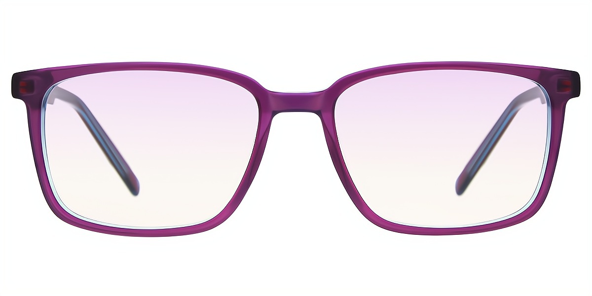 Purple Rectangle Classic Acetate Eyeglasses