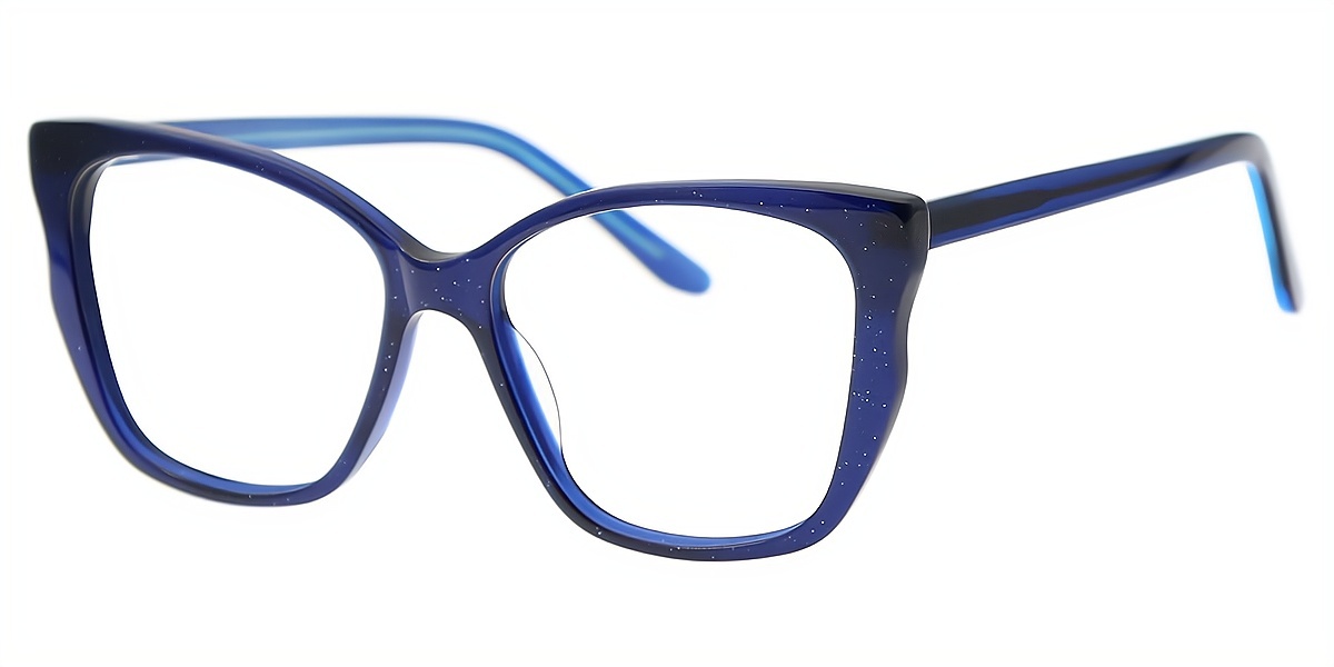 Blue Butterfly Ornate Acetate Eyeglasses