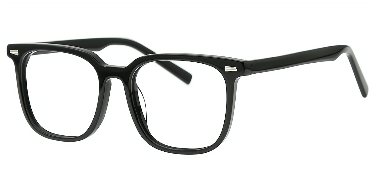 Black Rectangle Classic Acetate Eyeglasses