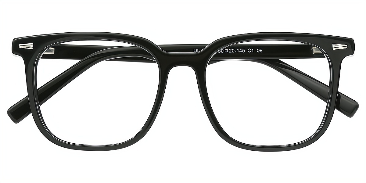 Black Rectangle Classic Acetate Eyeglasses