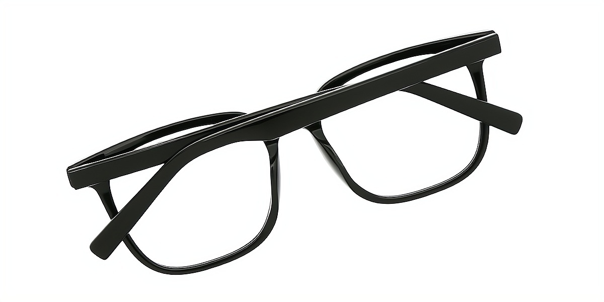 Black Rectangle Classic Acetate Eyeglasses