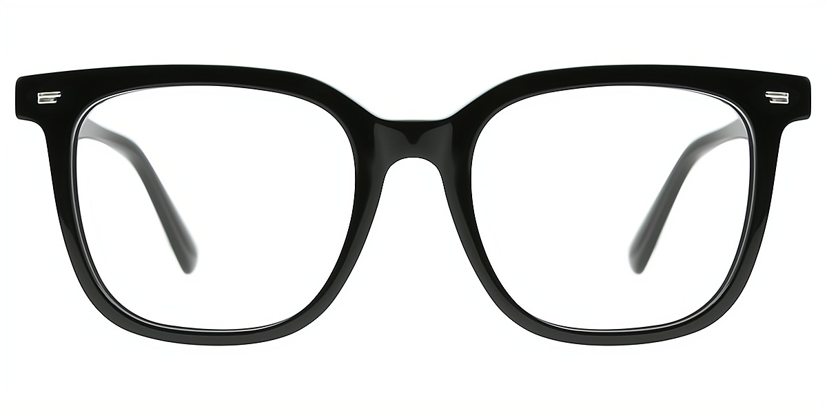 Black Oval Oversized Acetate Eyeglasses