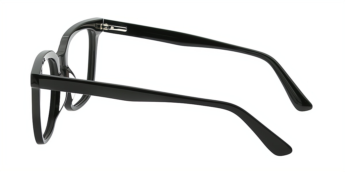 Black Oval Oversized Acetate Eyeglasses