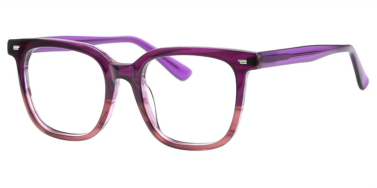 Purple Oval Oversized Acetate Eyeglasses