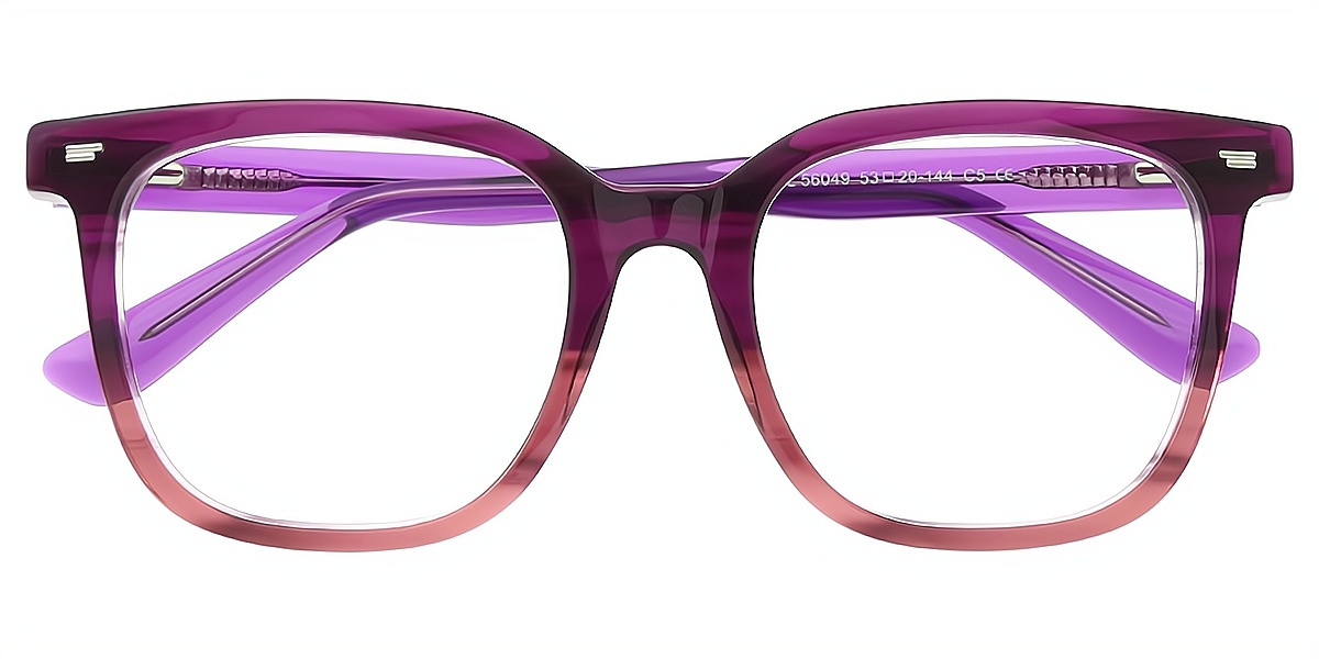 Purple Oval Oversized Acetate Eyeglasses