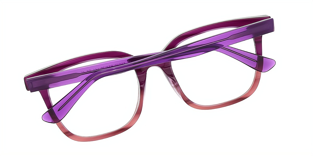 Purple Oval Oversized Acetate Eyeglasses