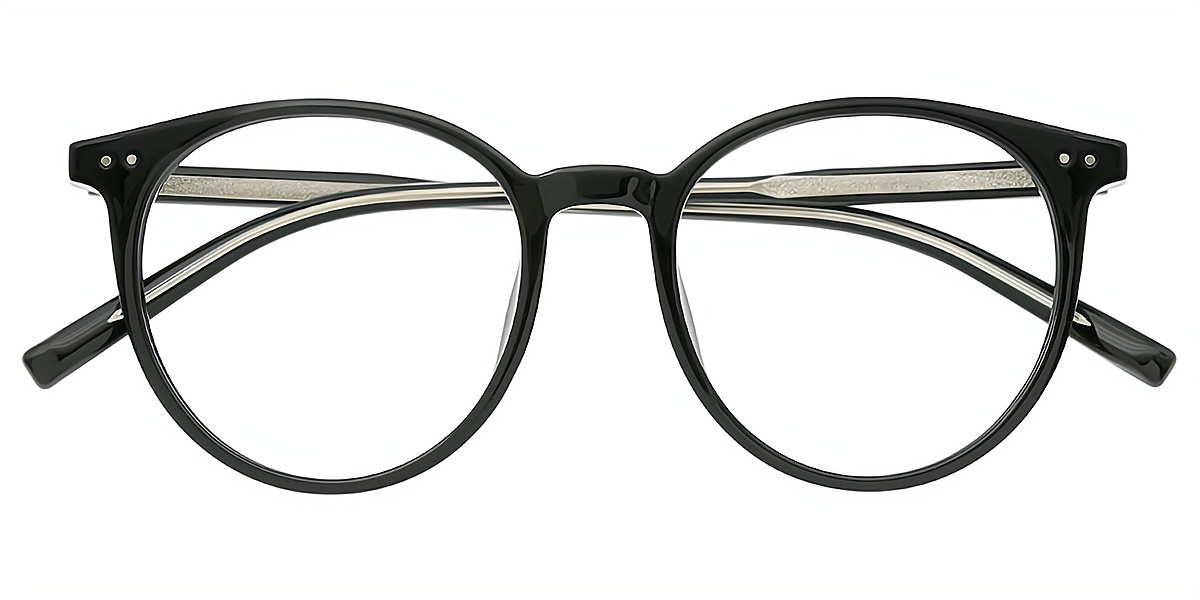 Black Oval Simple TR90 Eyeglasses