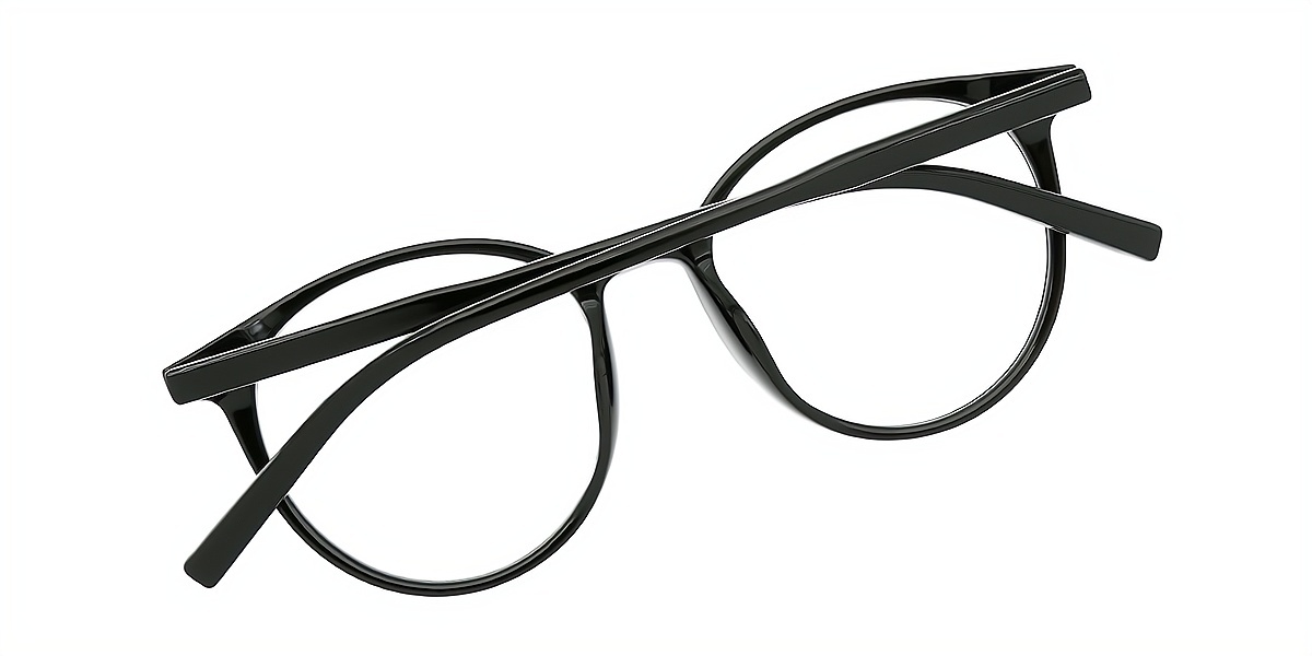 Black Oval Simple TR90 Eyeglasses