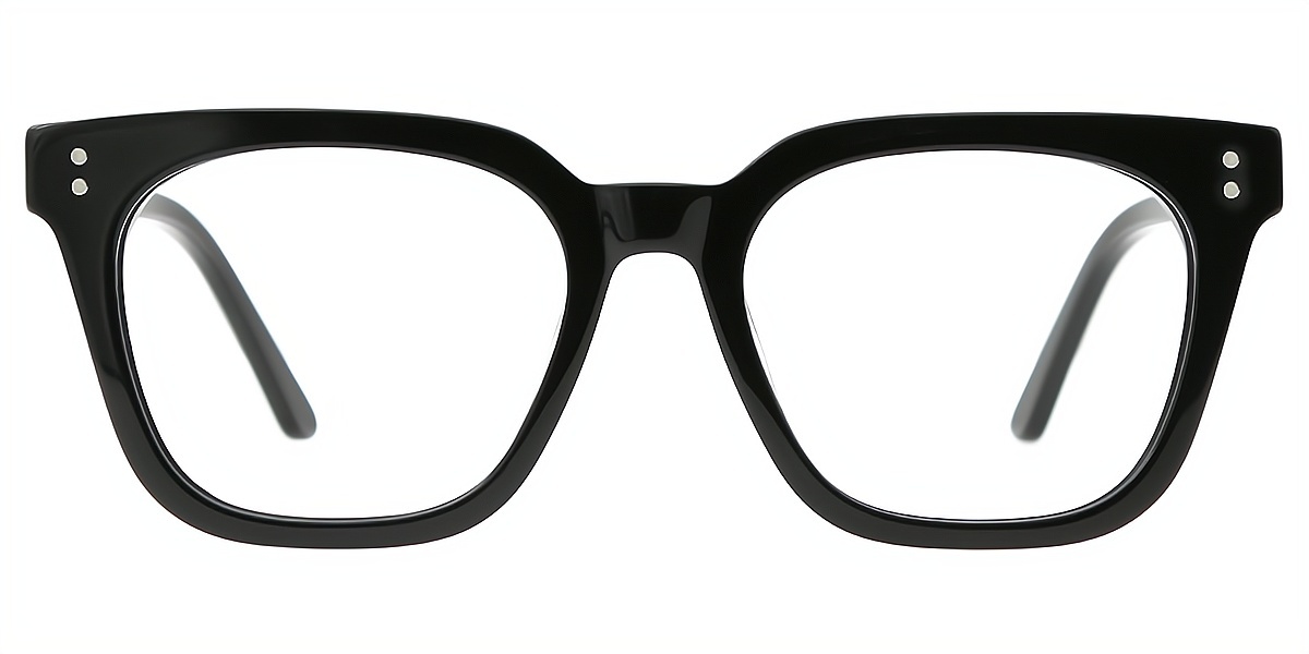 Black Square Classic Wide Acetate Eyeglasses