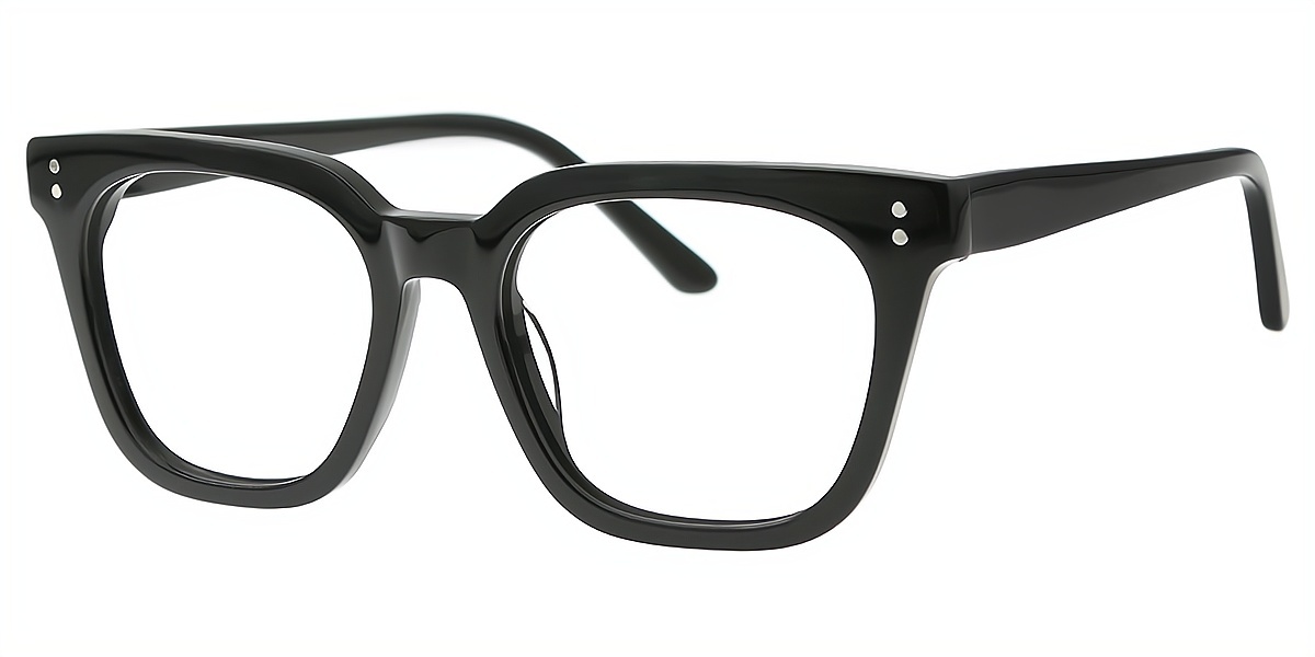 Black Square Classic Wide Acetate Eyeglasses