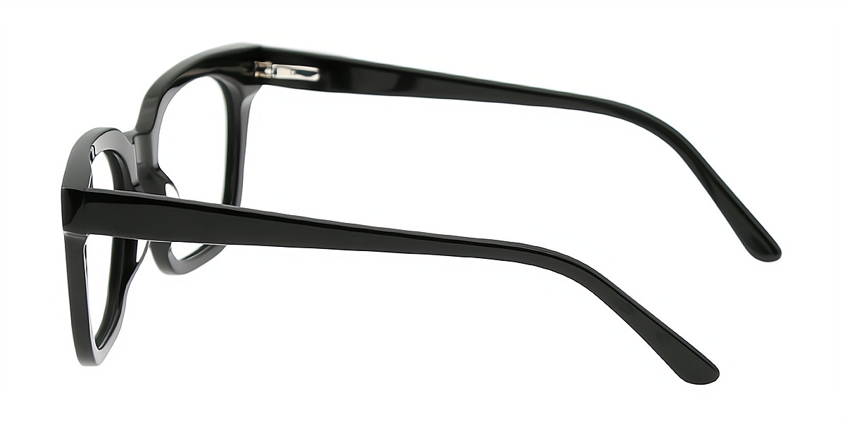 Black Square Classic Wide Acetate Eyeglasses