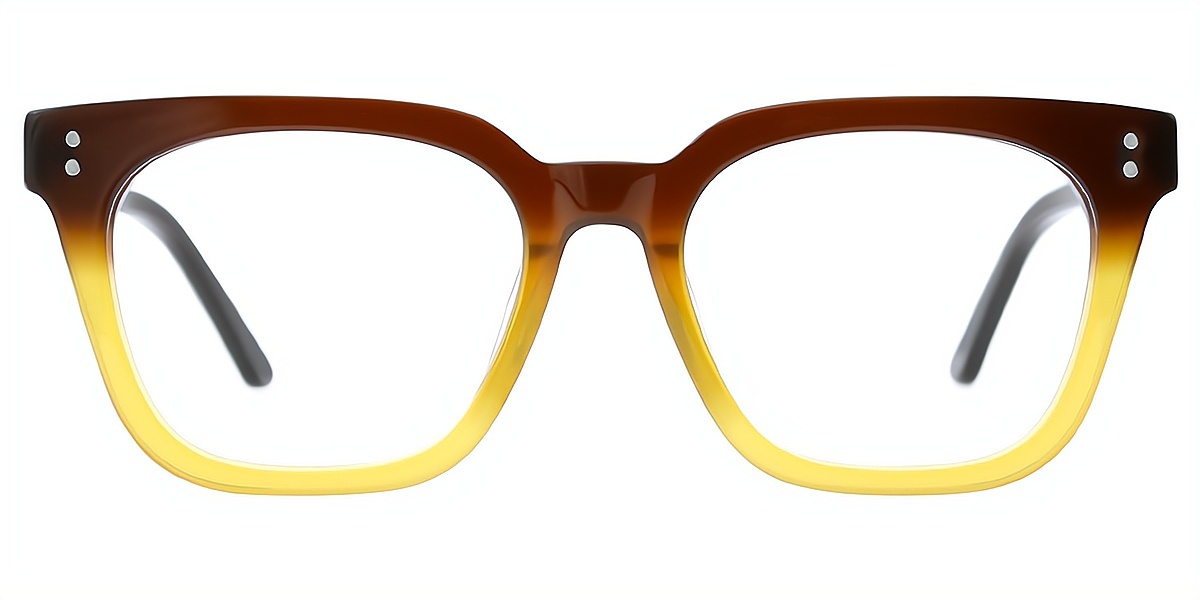 Brown Square Classic Wide Acetate Eyeglasses