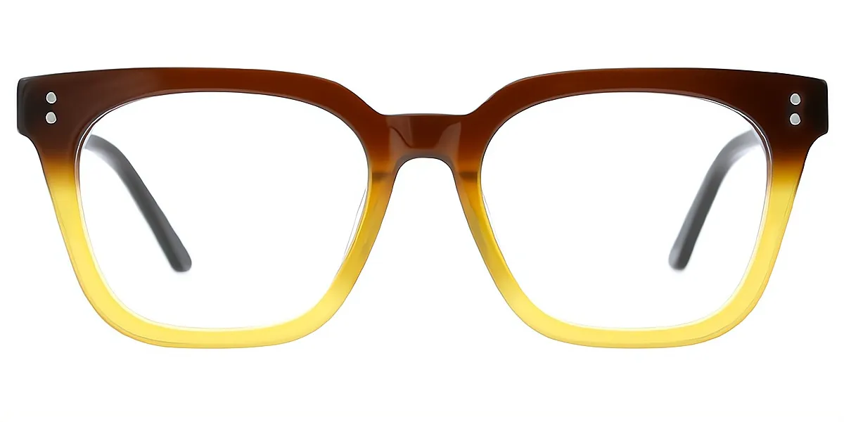 Brown Square Classic Wide Acetate Eyeglasses
