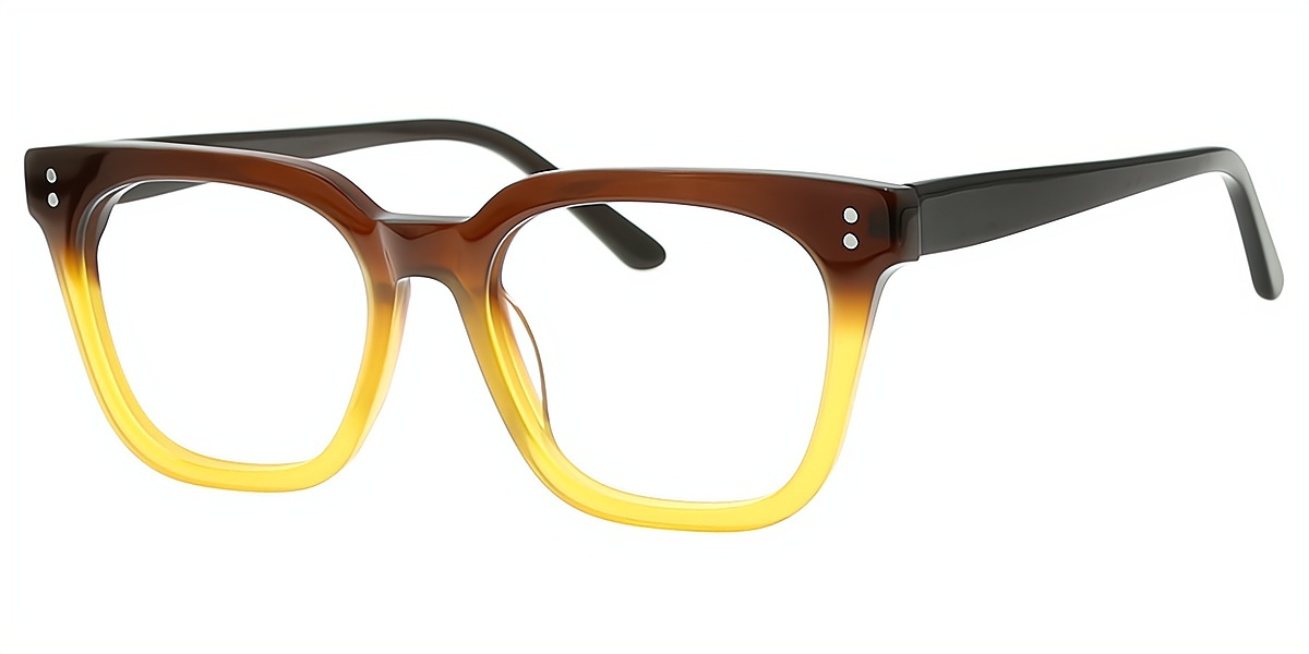 Brown Square Classic Wide Acetate Eyeglasses