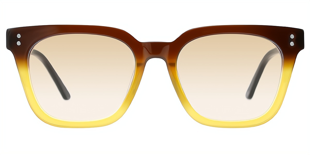 Brown Square Classic Wide Acetate Eyeglasses