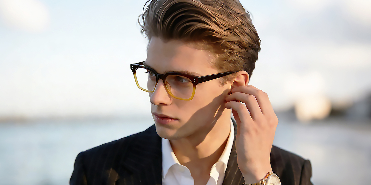 Brown Square Classic Wide Acetate Eyeglasses