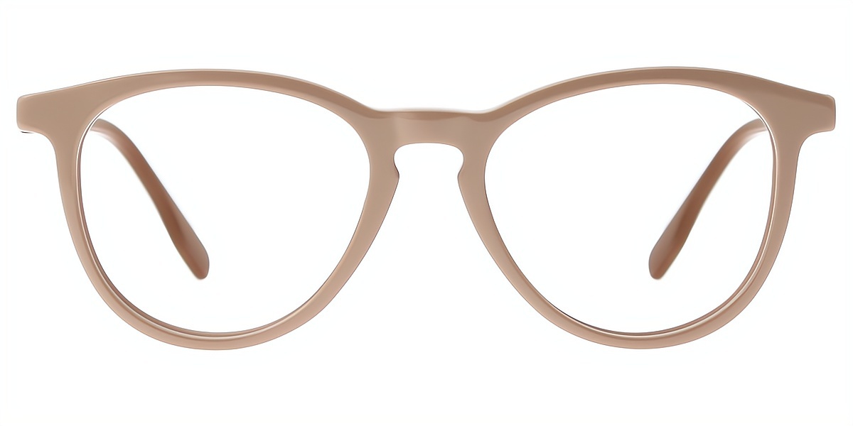 Brown Round Classic Keyhole Bridge Acetate Eyeglasses