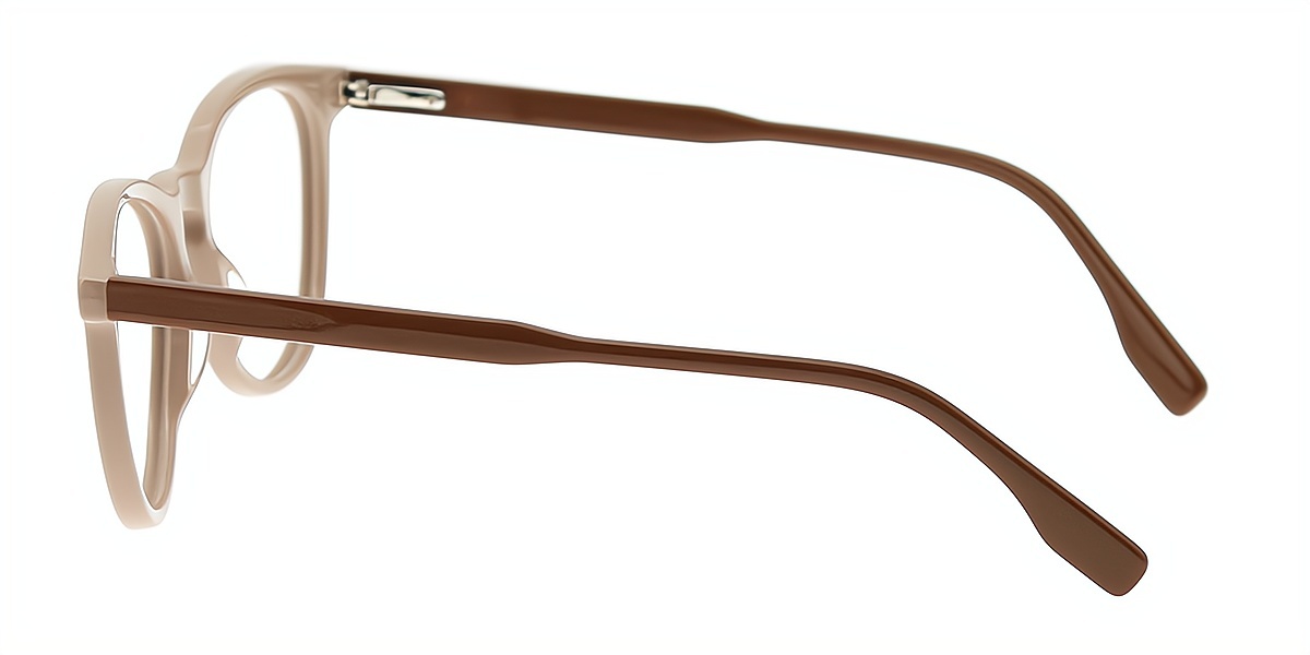 Brown Round Classic Keyhole Bridge Acetate Eyeglasses
