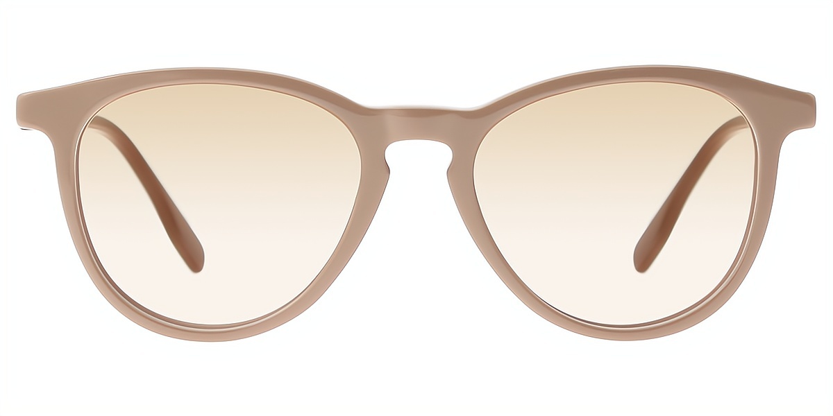 Brown Round Classic Keyhole Bridge Acetate Eyeglasses
