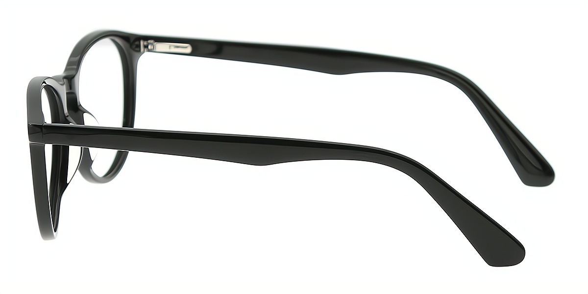 Black Oval Classic Horn Acetate Eyeglasses