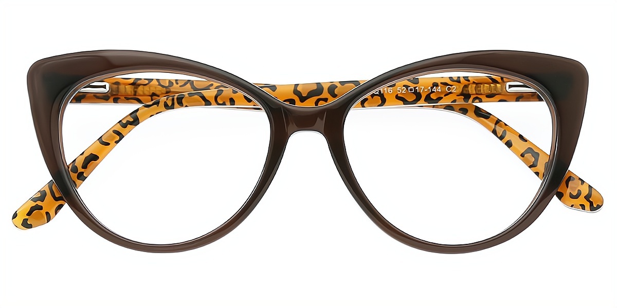 Brown Cat Eye Modish Acetate Eyeglasses