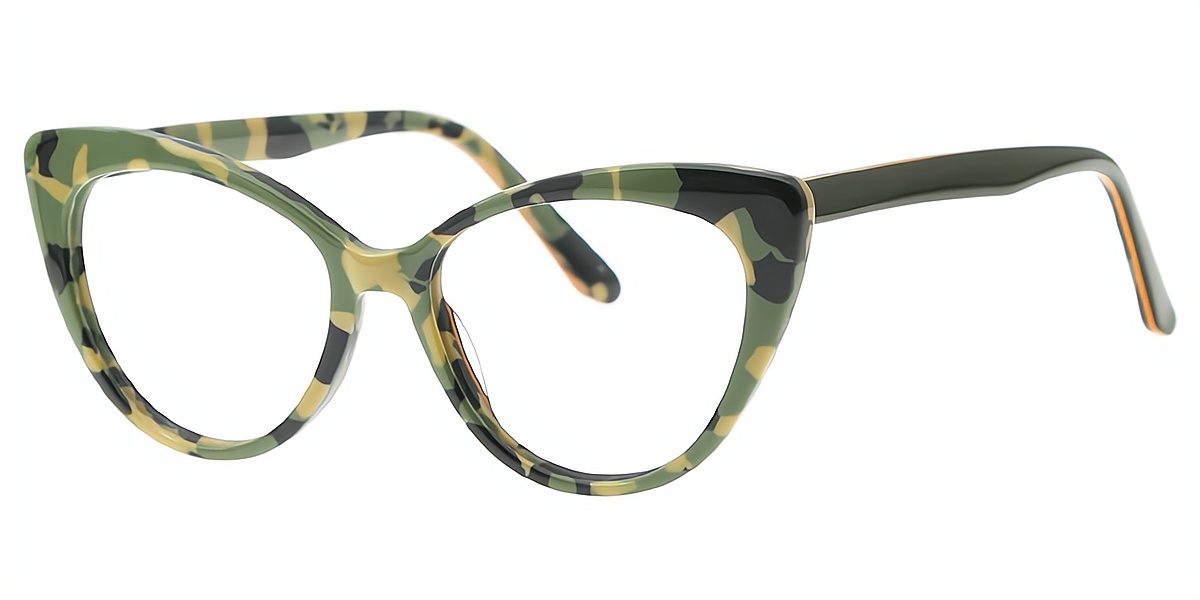 Green Cat Eye Modish Acetate Eyeglasses