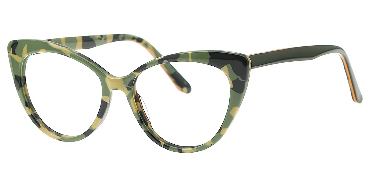 Green Cat Eye Modish Acetate Eyeglasses