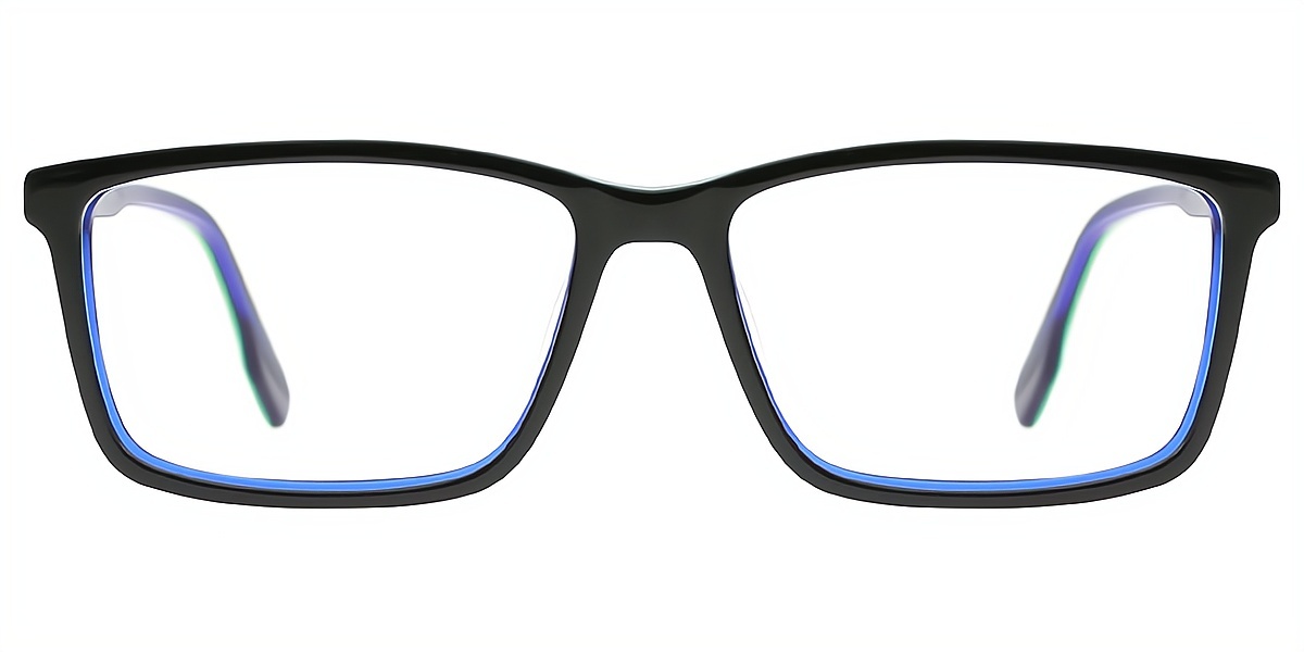 Blue Rectangle Classic Acetate Eyeglasses