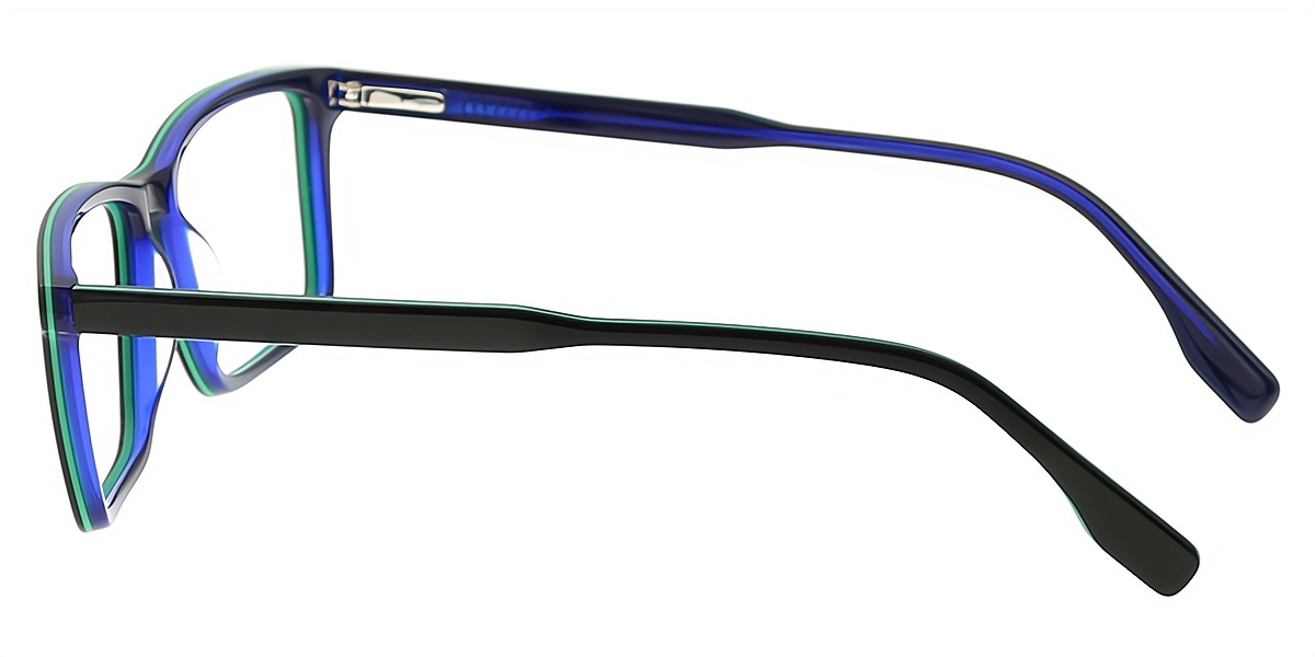 Blue Rectangle Classic Acetate Eyeglasses