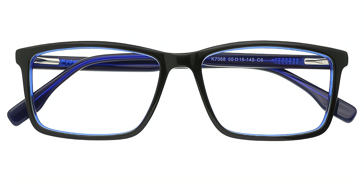 Blue Rectangle Classic Acetate Eyeglasses