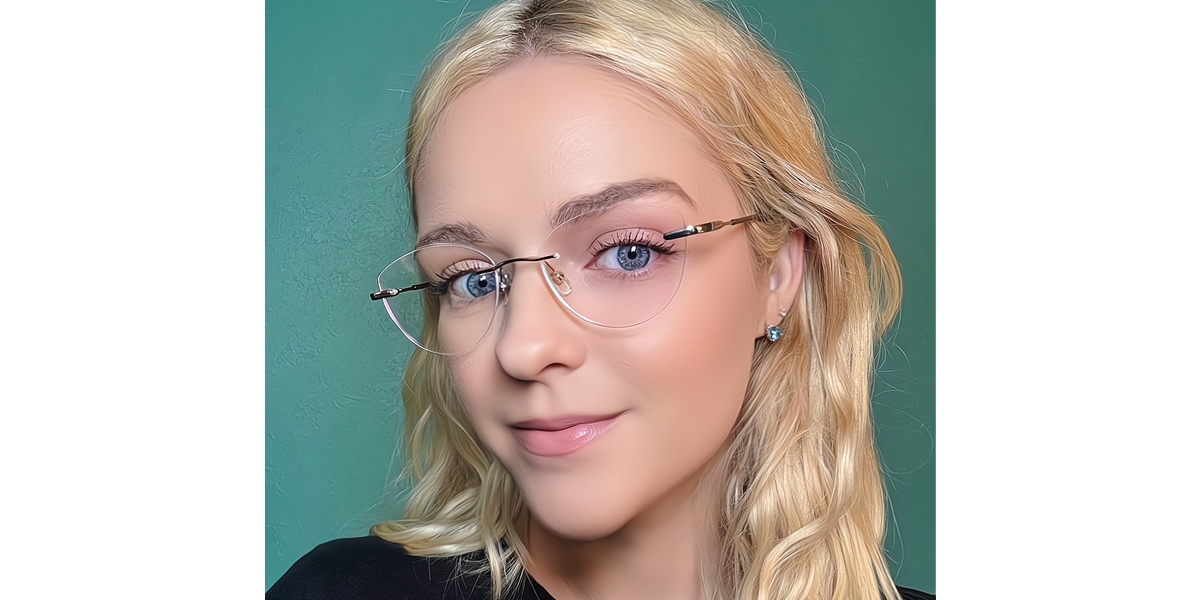 Golden Cat Eye Simple Metal Eyeglasses