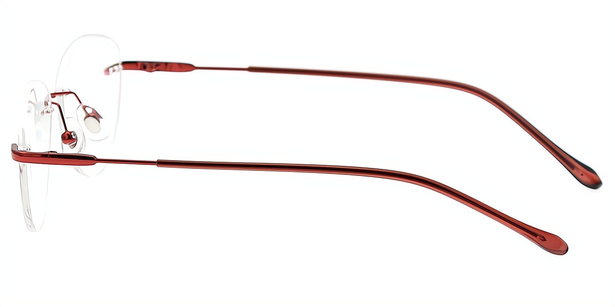 Red Cat Eye Simple Metal Eyeglasses