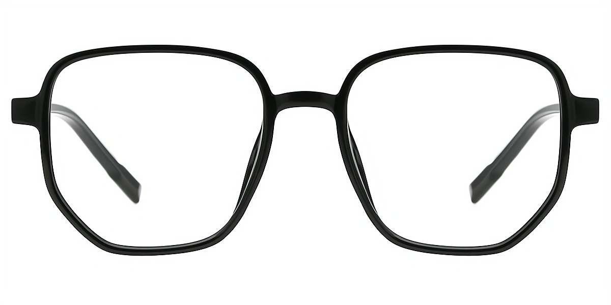 Black Geometric Simple TR90 Eyeglasses