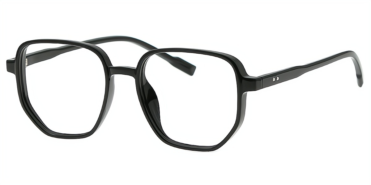 Black Geometric Simple TR90 Eyeglasses