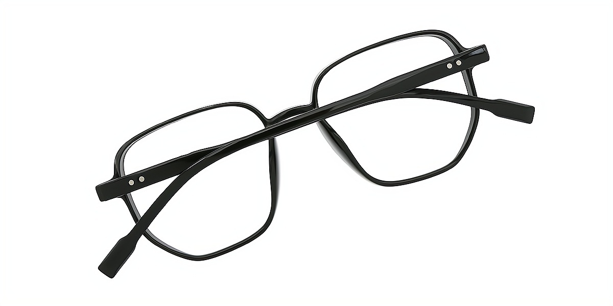 Black Geometric Simple TR90 Eyeglasses