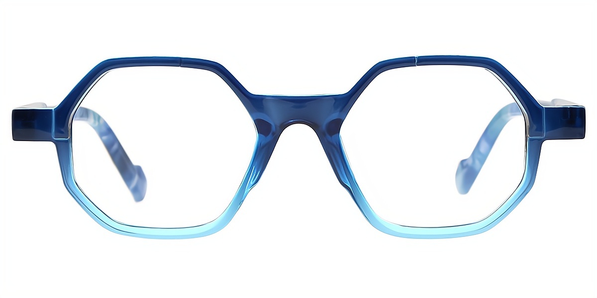 Blue Geometric Geek-Chic TR90 Eyeglasses