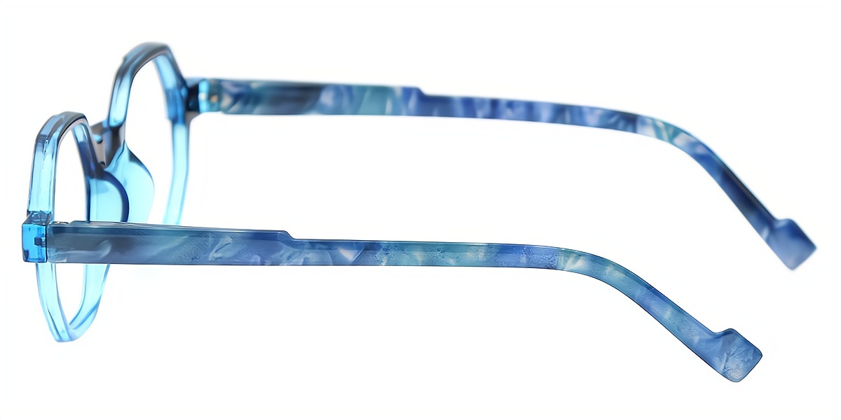 Blue Geometric Geek-Chic TR90 Eyeglasses