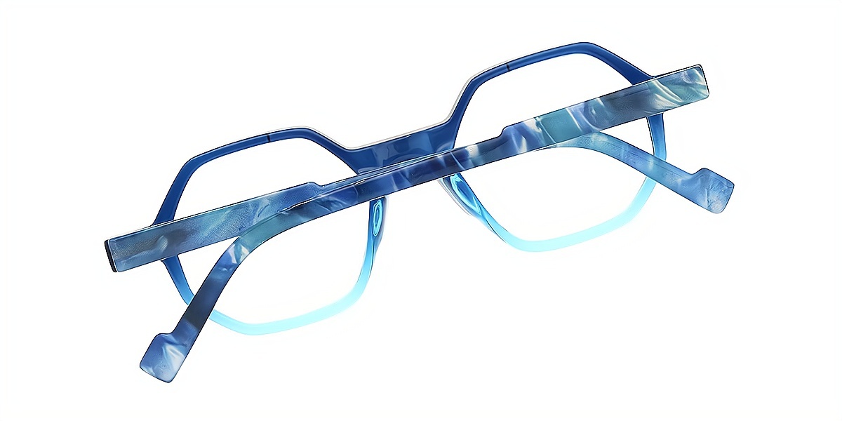 Blue Geometric Geek-Chic TR90 Eyeglasses