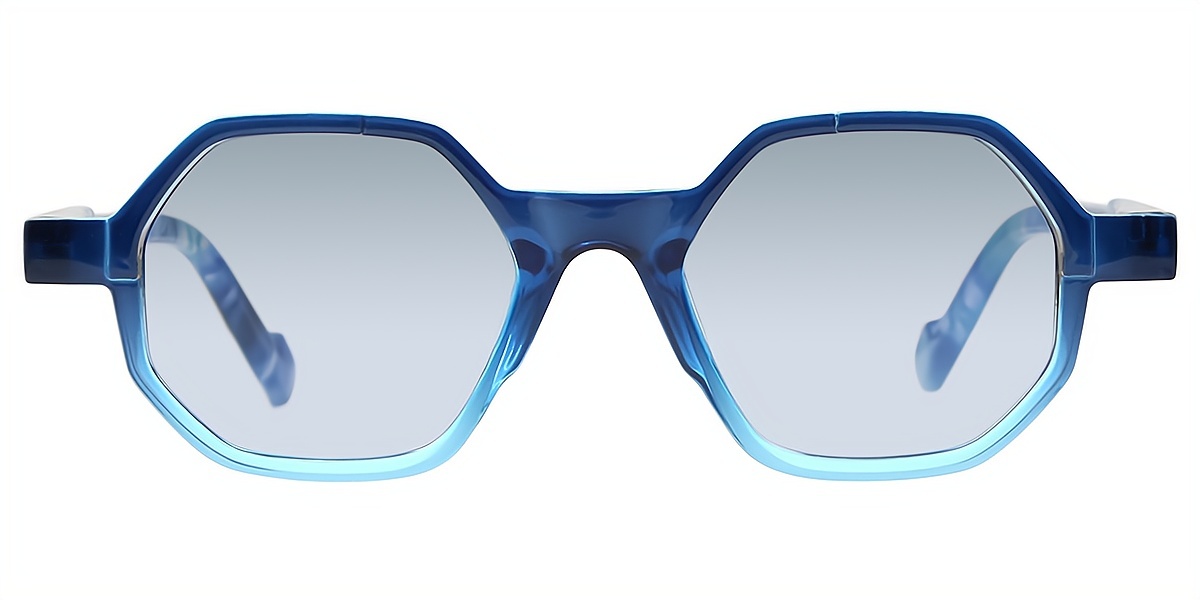 Blue Geometric Geek-Chic TR90 Eyeglasses