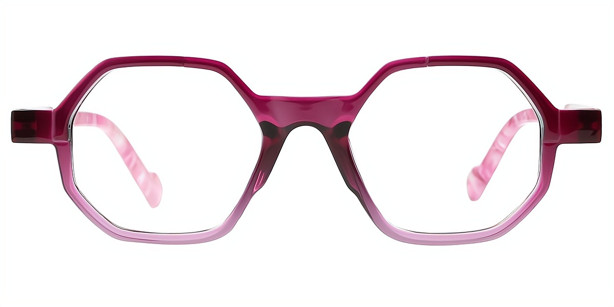 Purple Geometric Geek-Chic TR90 Eyeglasses