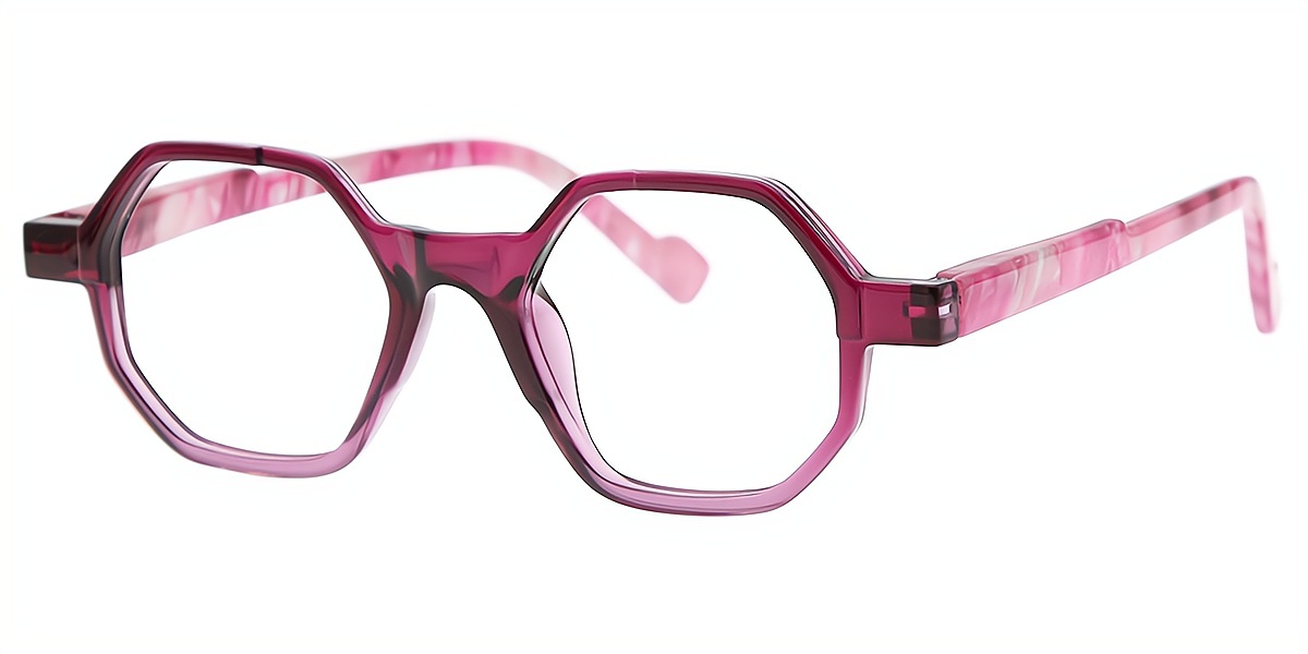 Purple Geometric Geek-Chic TR90 Eyeglasses