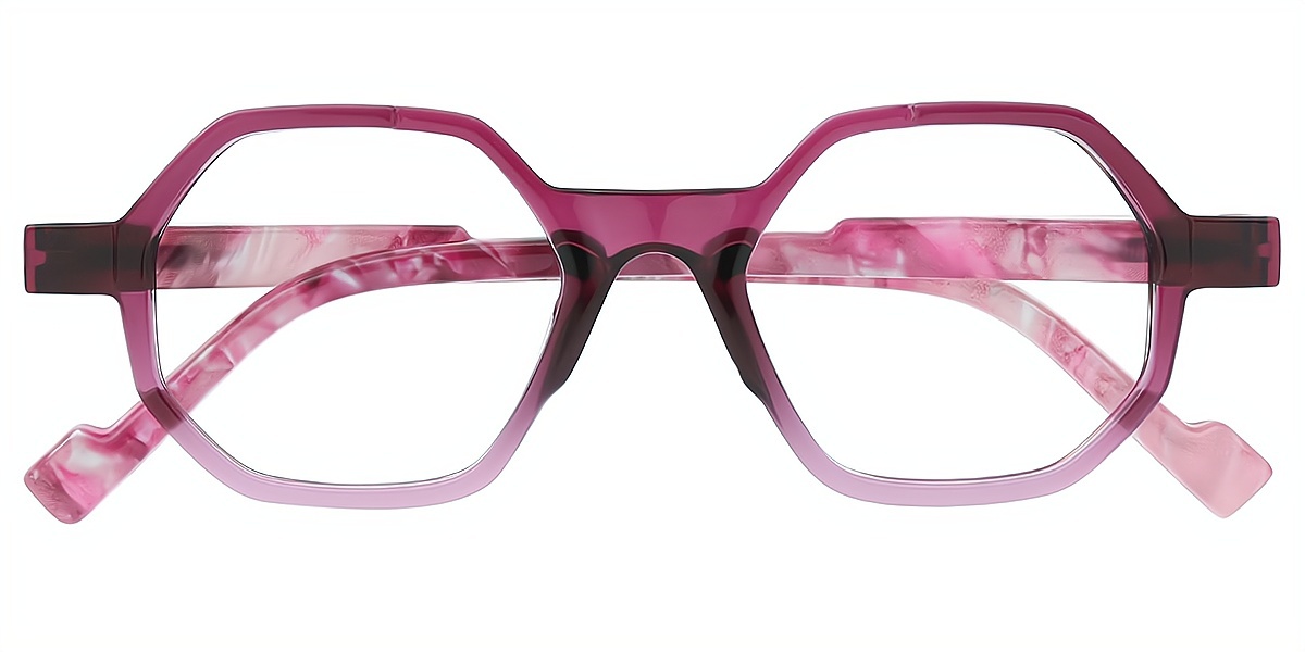 Purple Geometric Geek-Chic TR90 Eyeglasses