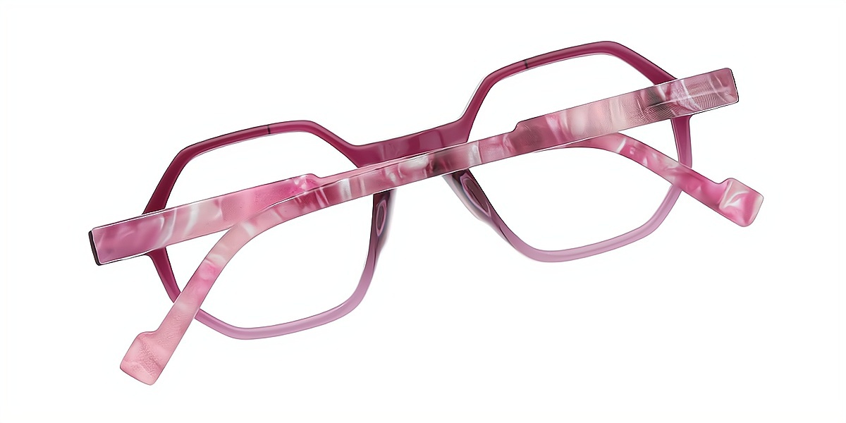 Purple Geometric Geek-Chic TR90 Eyeglasses