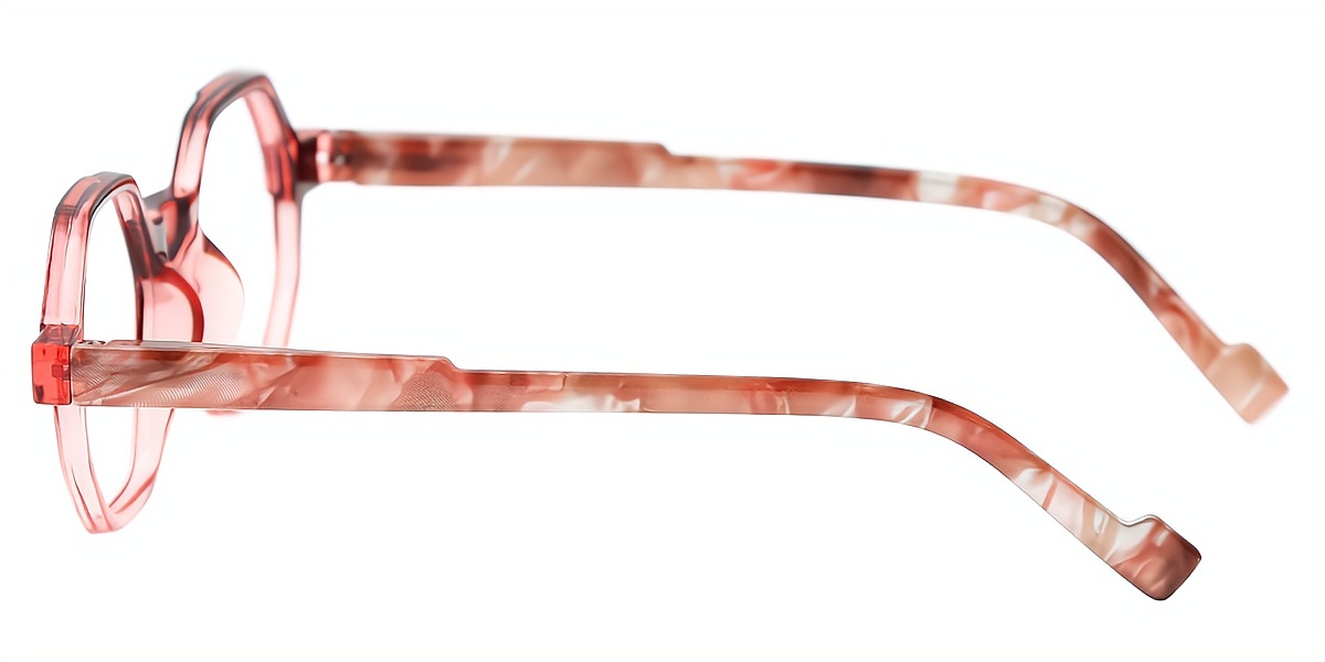 Red Geometric Geek-Chic TR90 Eyeglasses